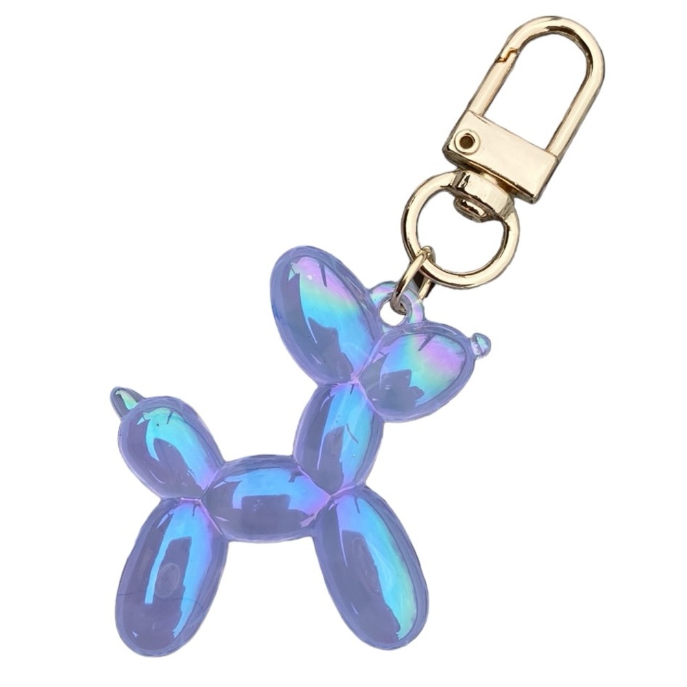 Light Purple Iridescent Multichrome Balloon Dog Bag Charm Keychain